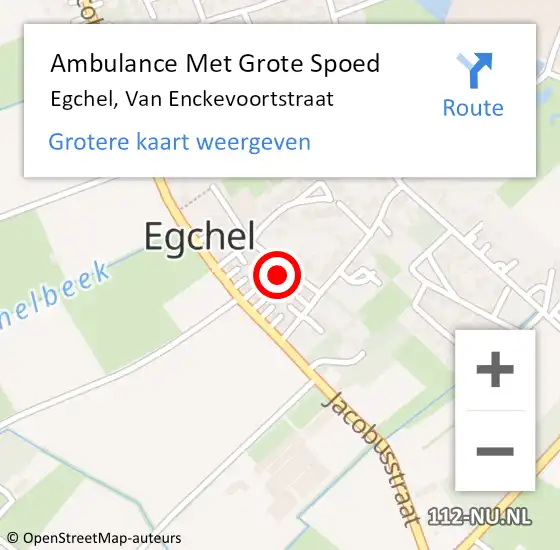 Locatie op kaart van de 112 melding: Ambulance Met Grote Spoed Naar Egchel, Van Enckevoortstraat op 17 mei 2014 00:19