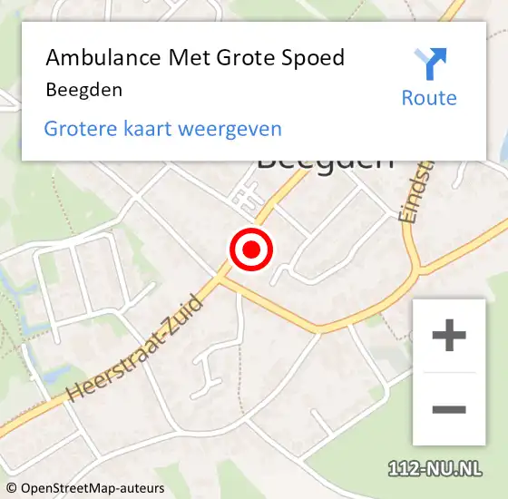 Locatie op kaart van de 112 melding: Ambulance Met Grote Spoed Naar Beegden op 26 augustus 2020 13:09