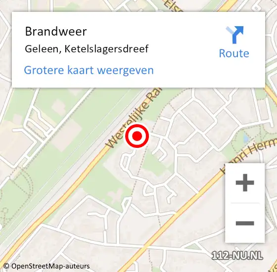 Locatie op kaart van de 112 melding: Brandweer Geleen, Ketelslagersdreef op 2 oktober 2013 08:58