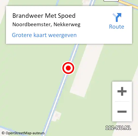 Locatie op kaart van de 112 melding: Brandweer Met Spoed Naar Noordbeemster, Nekkerweg op 26 augustus 2020 14:01