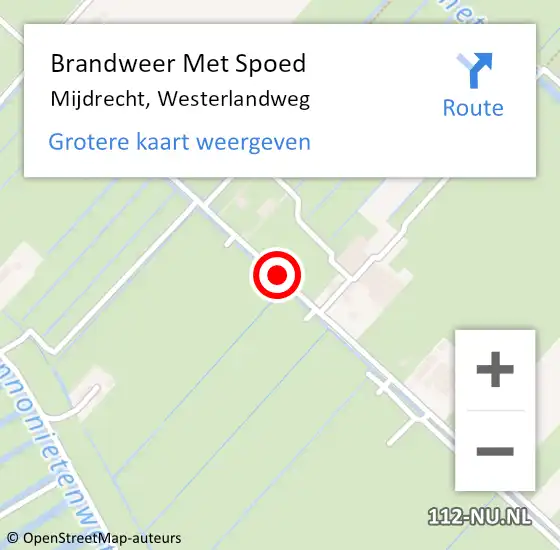 Locatie op kaart van de 112 melding: Brandweer Met Spoed Naar Mijdrecht, Westerlandweg op 26 augustus 2020 17:55