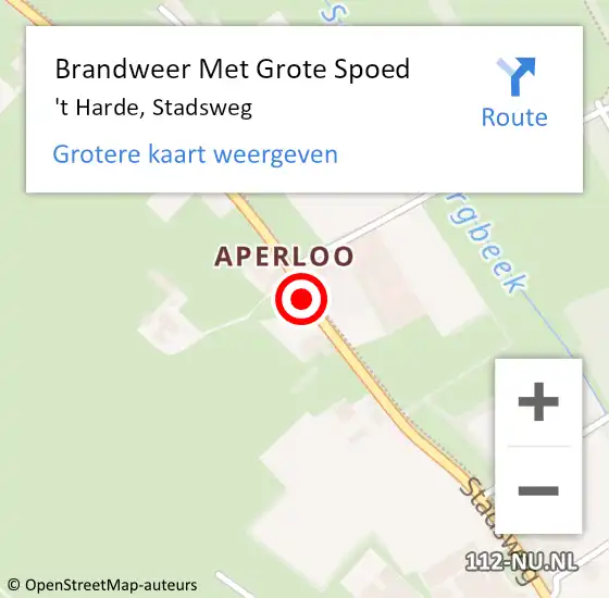 Locatie op kaart van de 112 melding: Brandweer Met Grote Spoed Naar 't Harde, Stadsweg op 26 augustus 2020 21:02