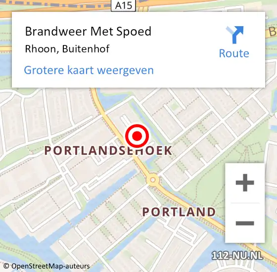 Locatie op kaart van de 112 melding: Brandweer Met Spoed Naar Rhoon, Buitenhof op 26 augustus 2020 22:03