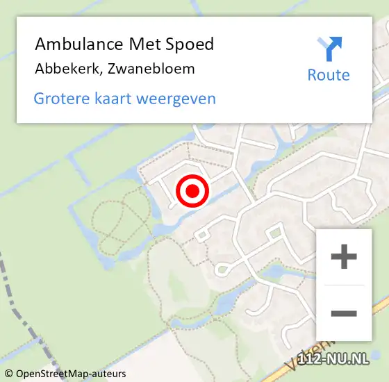 Locatie op kaart van de 112 melding: Ambulance Met Spoed Naar Abbekerk, Zwanebloem op 27 augustus 2020 08:14