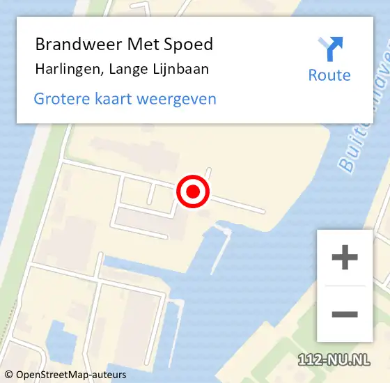 Locatie op kaart van de 112 melding: Brandweer Met Spoed Naar Harlingen, Lange Lijnbaan op 27 augustus 2020 08:18