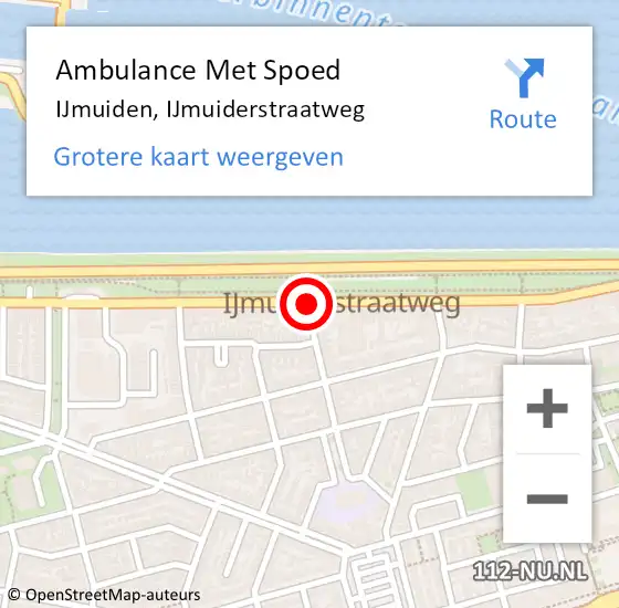 Locatie op kaart van de 112 melding: Ambulance Met Spoed Naar IJmuiden, IJmuiderstraatweg op 27 augustus 2020 09:10
