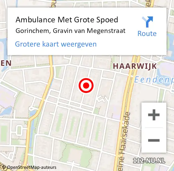 Locatie op kaart van de 112 melding: Ambulance Met Grote Spoed Naar Gorinchem, Gravin van Megenstraat op 27 augustus 2020 15:38