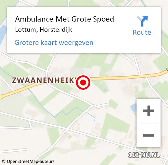 Locatie op kaart van de 112 melding: Ambulance Met Grote Spoed Naar Lottum, Horsterdijk op 17 mei 2014 05:39