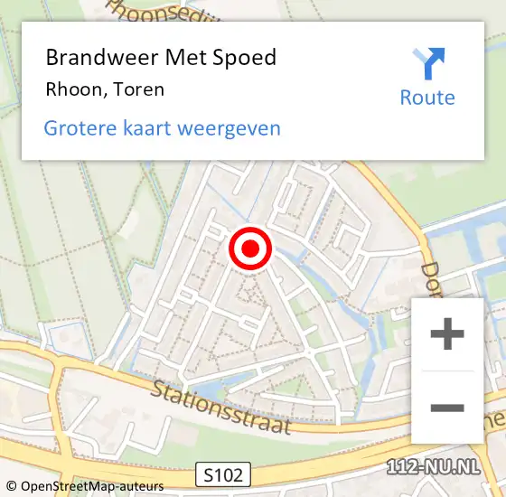 Locatie op kaart van de 112 melding: Brandweer Met Spoed Naar Rhoon, Toren op 17 mei 2014 06:15