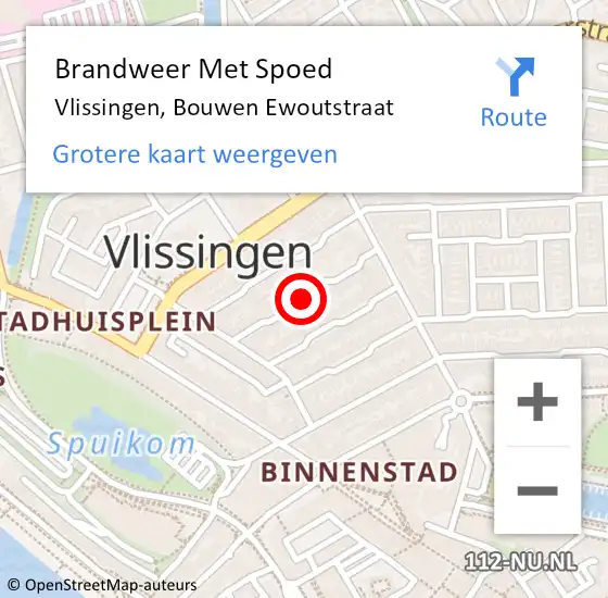 Locatie op kaart van de 112 melding: Brandweer Met Spoed Naar Vlissingen, Bouwen Ewoutstraat op 27 augustus 2020 18:06