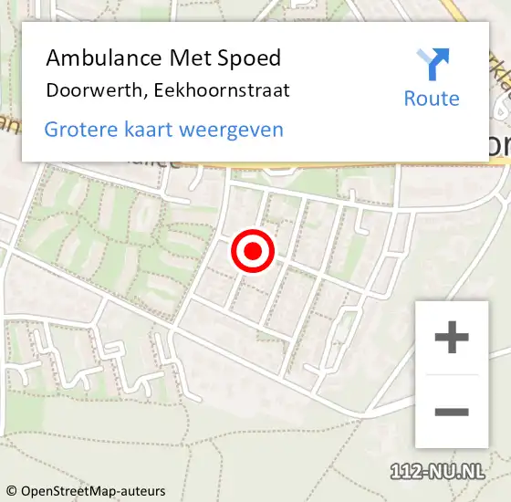 Locatie op kaart van de 112 melding: Ambulance Met Spoed Naar Doorwerth, Eekhoornstraat op 27 augustus 2020 22:44