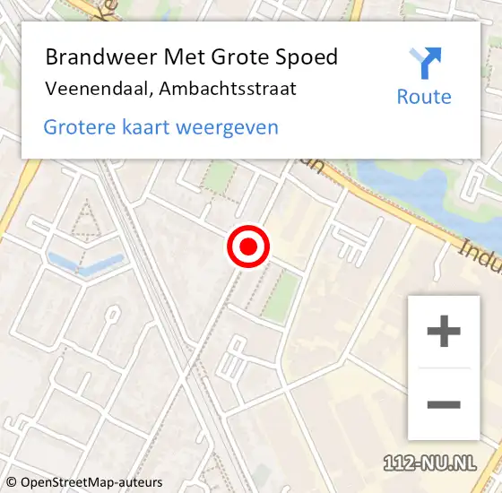 Locatie op kaart van de 112 melding: Brandweer Met Grote Spoed Naar Veenendaal, Ambachtsstraat op 28 augustus 2020 02:35