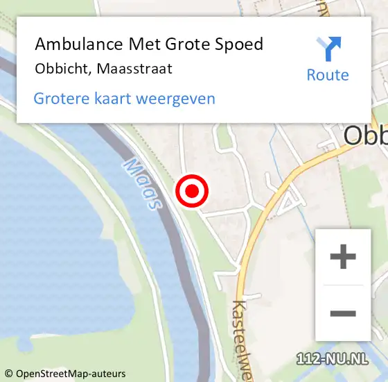 Locatie op kaart van de 112 melding: Ambulance Met Grote Spoed Naar Obbicht, Maasstraat op 17 mei 2014 07:57