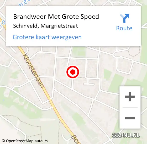 Locatie op kaart van de 112 melding: Brandweer Met Grote Spoed Naar Schinveld, Margrietstraat op 28 augustus 2020 05:12