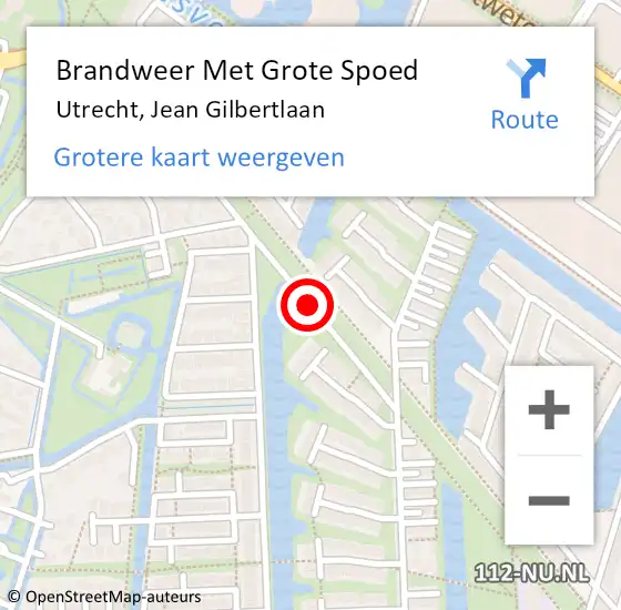 Locatie op kaart van de 112 melding: Brandweer Met Grote Spoed Naar Utrecht, Jean Gilbertlaan op 17 mei 2014 08:14