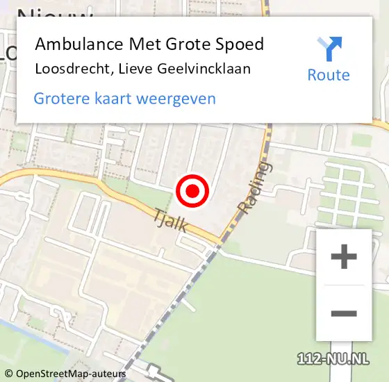 Locatie op kaart van de 112 melding: Ambulance Met Grote Spoed Naar Loosdrecht, Lieve Geelvincklaan op 17 mei 2014 08:48