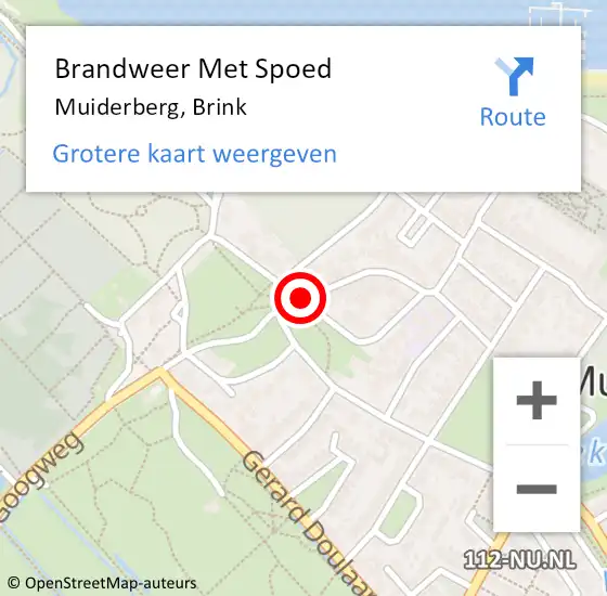 Locatie op kaart van de 112 melding: Brandweer Met Spoed Naar Muiderberg, Brink op 28 augustus 2020 11:36