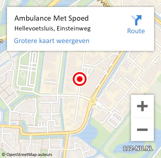 Locatie op kaart van de 112 melding: Ambulance Met Spoed Naar Hellevoetsluis, Einsteinweg op 28 augustus 2020 12:33