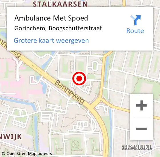 Locatie op kaart van de 112 melding: Ambulance Met Spoed Naar Gorinchem, Boogschutterstraat op 28 augustus 2020 18:00