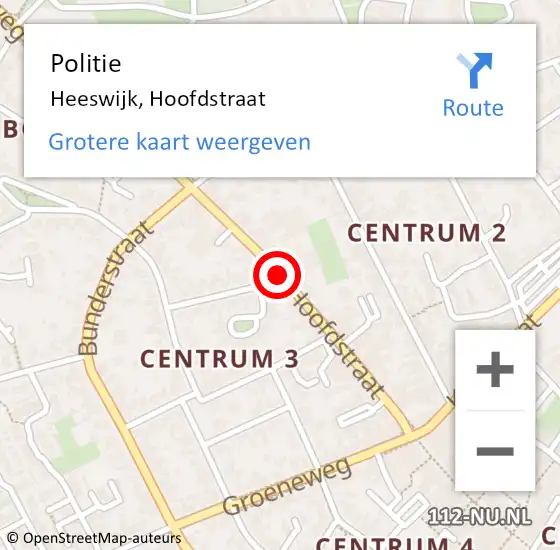 Locatie op kaart van de 112 melding: Politie Heeswijk, Hoofdstraat op 28 augustus 2020 19:14