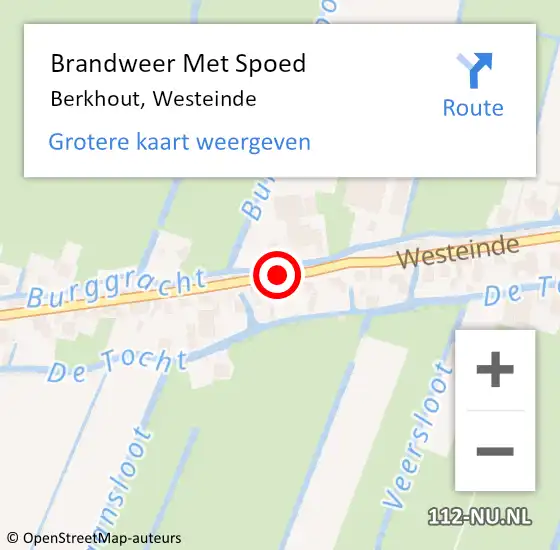 Locatie op kaart van de 112 melding: Brandweer Met Spoed Naar Berkhout, Westeinde op 28 augustus 2020 21:51