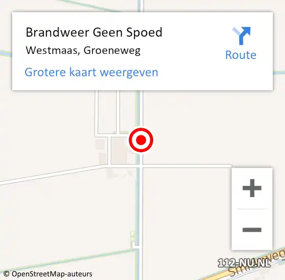 Locatie op kaart van de 112 melding: Brandweer Geen Spoed Naar Westmaas, Groeneweg op 29 augustus 2020 05:38