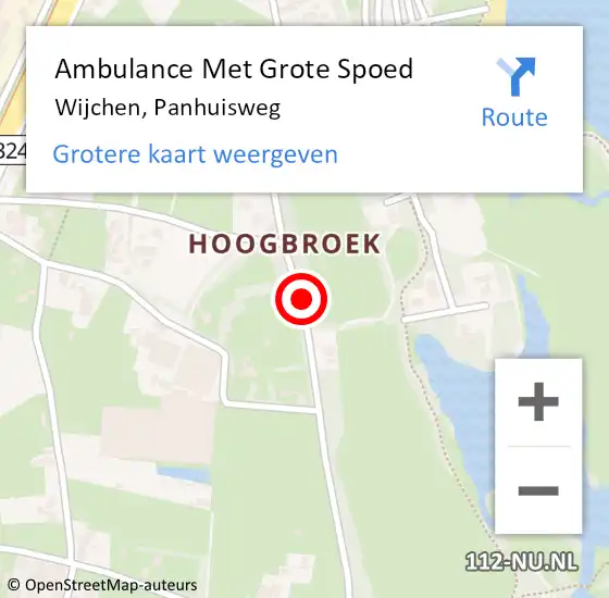 Locatie op kaart van de 112 melding: Ambulance Met Grote Spoed Naar Wijchen, Panhuisweg op 29 augustus 2020 06:26