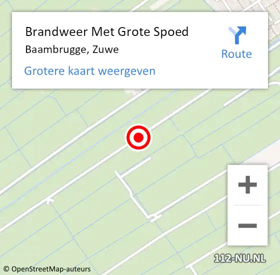 Locatie op kaart van de 112 melding: Brandweer Met Grote Spoed Naar Baambrugge, Zuwe op 29 augustus 2020 06:39