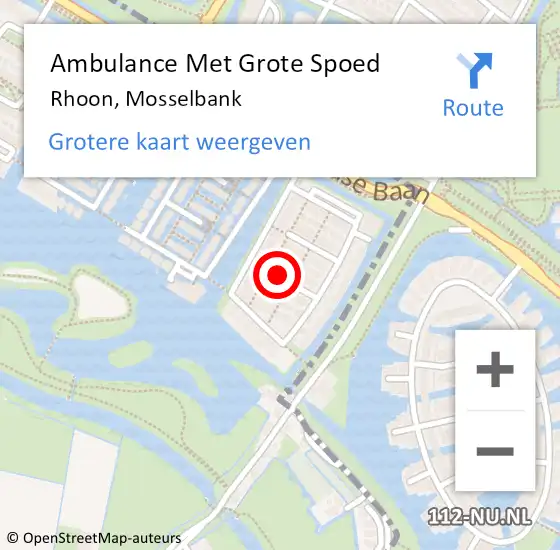 Locatie op kaart van de 112 melding: Ambulance Met Grote Spoed Naar Rhoon, Mosselbank op 29 augustus 2020 08:36