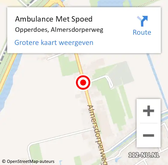 Locatie op kaart van de 112 melding: Ambulance Met Spoed Naar Opperdoes, Almersdorperweg op 29 augustus 2020 09:11