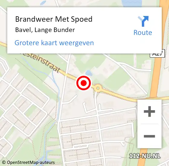 Locatie op kaart van de 112 melding: Brandweer Met Spoed Naar Bavel, Lange Bunder op 29 augustus 2020 14:51