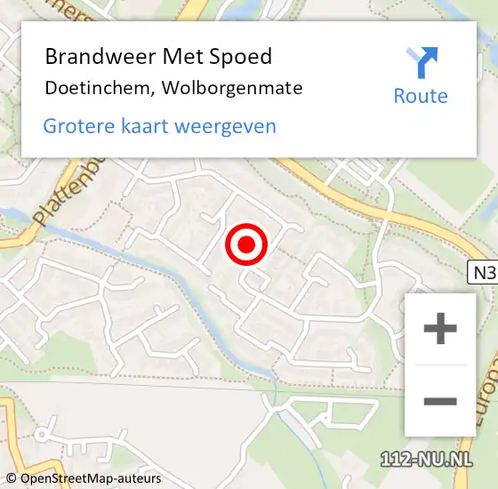 Locatie op kaart van de 112 melding: Brandweer Met Spoed Naar Doetinchem, Wolborgenmate op 29 augustus 2020 15:55