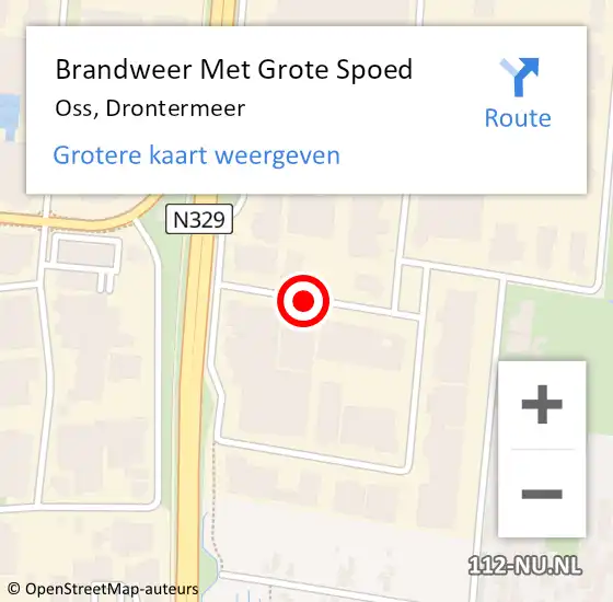 Locatie op kaart van de 112 melding: Brandweer Met Grote Spoed Naar Oss, Drontermeer op 29 augustus 2020 16:39