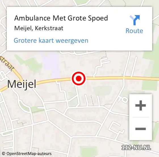 Locatie op kaart van de 112 melding: Ambulance Met Grote Spoed Naar Meijel, Kerkstraat op 29 augustus 2020 17:23