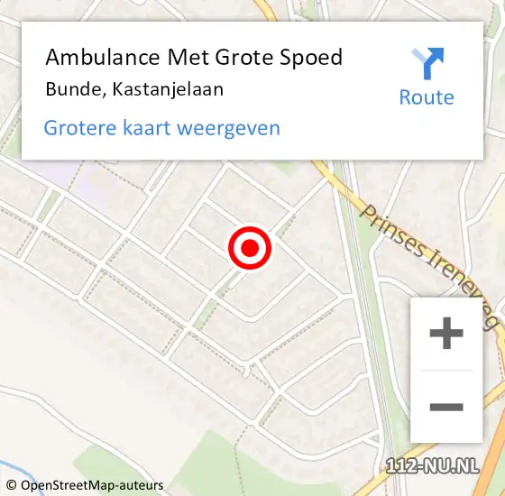 Locatie op kaart van de 112 melding: Ambulance Met Grote Spoed Naar Bunde, Kastanjelaan op 17 mei 2014 11:41