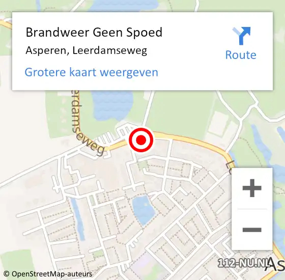 Locatie op kaart van de 112 melding: Brandweer Geen Spoed Naar Asperen, Leerdamseweg op 29 augustus 2020 20:14