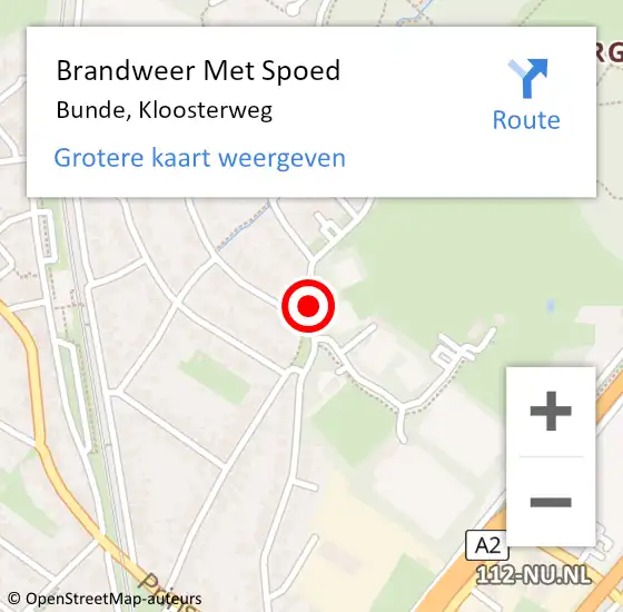 Locatie op kaart van de 112 melding: Brandweer Met Spoed Naar Bunde, Kloosterweg op 29 augustus 2020 20:21