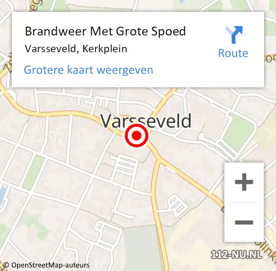 Locatie op kaart van de 112 melding: Brandweer Met Grote Spoed Naar Varsseveld, Kerkplein op 29 augustus 2020 21:53