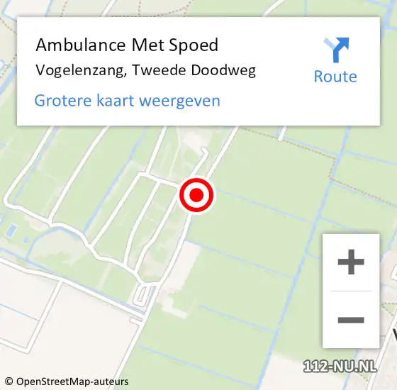 Locatie op kaart van de 112 melding: Ambulance Met Spoed Naar Vogelenzang, Tweede Doodweg op 30 augustus 2020 01:43