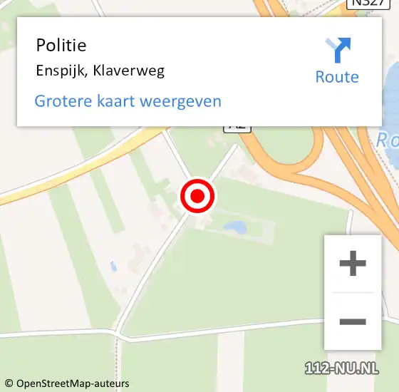 Locatie op kaart van de 112 melding: Politie Enspijk, Klaverweg op 30 augustus 2020 01:47