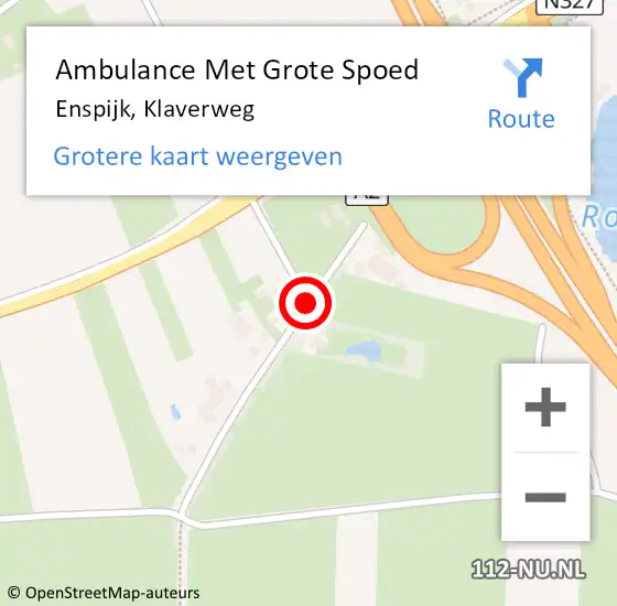 Locatie op kaart van de 112 melding: Ambulance Met Grote Spoed Naar Enspijk, Klaverweg op 30 augustus 2020 01:48