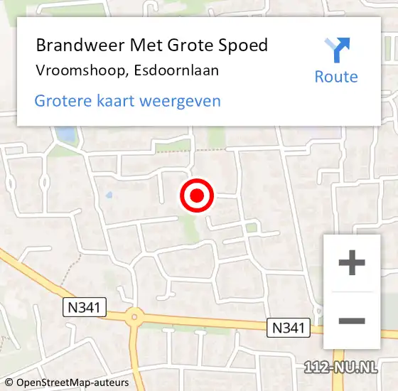 Locatie op kaart van de 112 melding: Brandweer Met Grote Spoed Naar Vroomshoop, Esdoornlaan op 30 augustus 2020 05:06