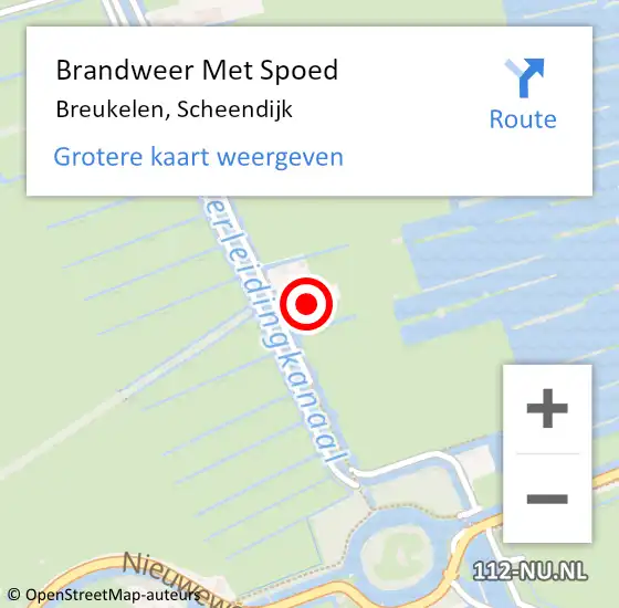 Locatie op kaart van de 112 melding: Brandweer Met Spoed Naar Breukelen, Scheendijk op 17 mei 2014 12:18