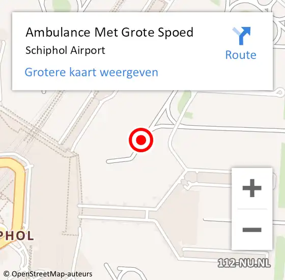 Locatie op kaart van de 112 melding: Ambulance Met Grote Spoed Naar Schiphol Airport op 30 augustus 2020 07:18