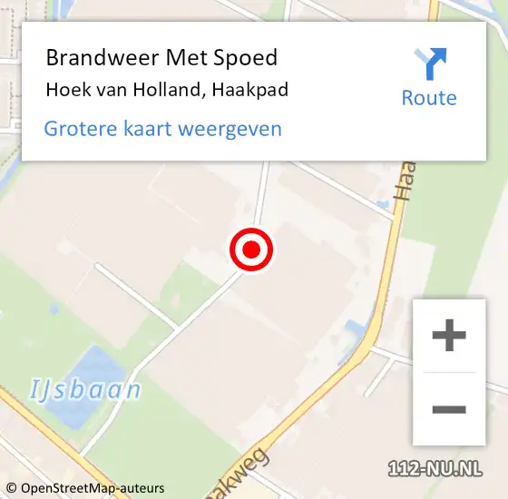 Locatie op kaart van de 112 melding: Brandweer Met Spoed Naar Hoek van Holland, Haakpad op 30 augustus 2020 09:34