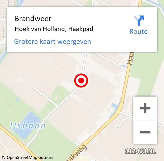 Locatie op kaart van de 112 melding: Brandweer Hoek van Holland, Haakpad op 30 augustus 2020 10:34