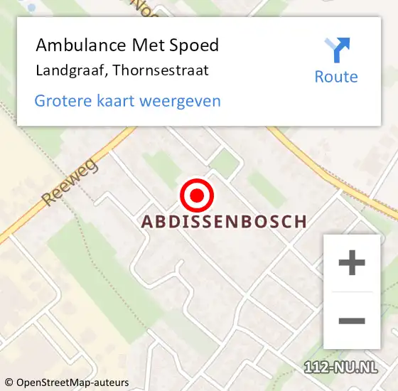 Locatie op kaart van de 112 melding: Ambulance Met Spoed Naar Landgraaf, Thornsestraat op 2 oktober 2013 09:21