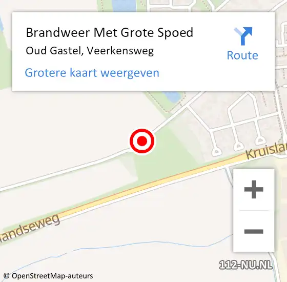 Locatie op kaart van de 112 melding: Brandweer Met Grote Spoed Naar Oud Gastel, Veerkensweg op 30 augustus 2020 12:08