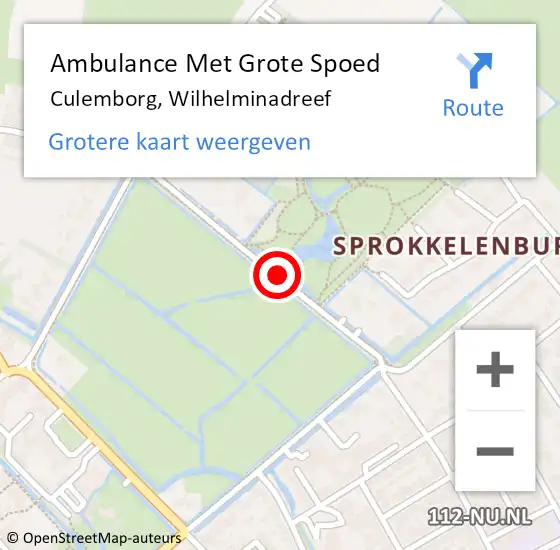 Locatie op kaart van de 112 melding: Ambulance Met Grote Spoed Naar Culemborg, Wilhelminadreef op 30 augustus 2020 16:52