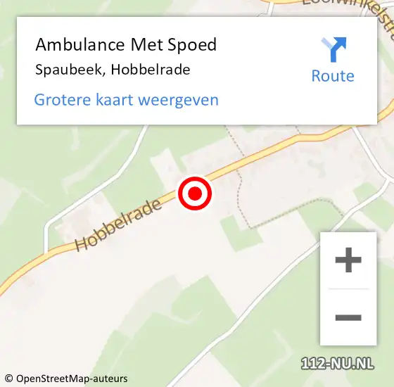Locatie op kaart van de 112 melding: Ambulance Met Spoed Naar Spaubeek, Hobbelrade op 17 mei 2014 13:19